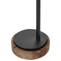 Wyld and Coco Dark Mango Wood Desk Lamp - Black Iron Base Adjustable Wooden Shade in Brown - thumbnail 7