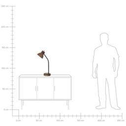 Wyld and Coco Dark Mango Wood Desk Lamp - Black Iron Base Adjustable Wooden Shade in Brown - thumbnail 8