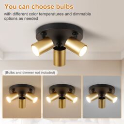 Harper Living Ceiling Spot Lights, GU10 Round Ceiling Llight, Black & Gold - thumbnail 5