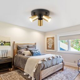Harper Living Ceiling Spot Lights, GU10 Round Ceiling Llight, Black & Gold - thumbnail 2
