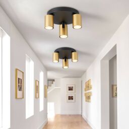 Harper Living Ceiling Spot Lights, GU10 Round Ceiling Llight, Black & Gold - thumbnail 3