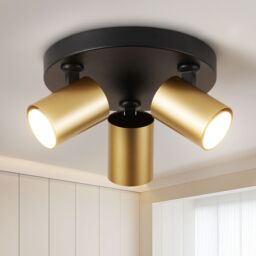 Harper Living Ceiling Spot Lights, GU10 Round Ceiling Llight, Black & Gold