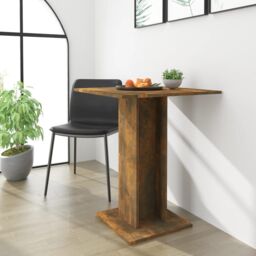 Berkfield Home Bistro Table Smoked Oak 60x60x75 cm Engineered Wood in Brown - Size: 60 x 60 x 75 cm