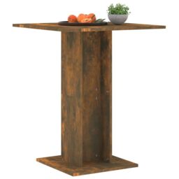 Berkfield Home Bistro Table Smoked Oak 60x60x75 cm Engineered Wood in Brown - Size: 60 x 60 x 75 cm - thumbnail 3