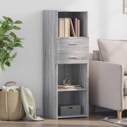 Berkfield Home Highboard Grey Sonoma 40x42.5x124 cm Engineered Wood - thumbnail 1