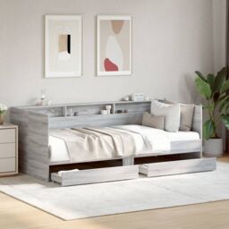 Berkfield Home Daybed with Drawers without Mattress Grey Sonoma 75x190 cm Small Single