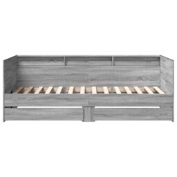 Berkfield Home Daybed with Drawers without Mattress Grey Sonoma 75x190 cm Small Single - thumbnail 4