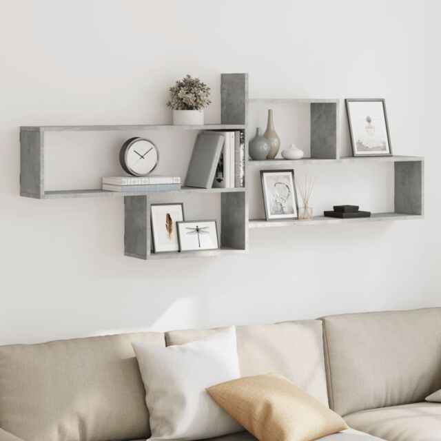 Berkfield Home Wall Shelf Concrete Grey 167.5x18x68 cm Engineered Wood - image 1
