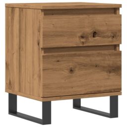 Berkfield Home Bedside Cabinet Artisan Oak 40x35x50 cm Engineered Wood in Brown - Size: 40 x 35 x 50 cm - thumbnail 2