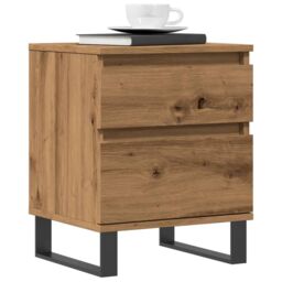 Berkfield Home Bedside Cabinet Artisan Oak 40x35x50 cm Engineered Wood in Brown - Size: 40 x 35 x 50 cm - thumbnail 1