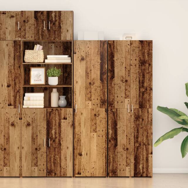 Berkfield Home Highboard Old Wood 50x42.5x185 cm Engineered Wood in Brown - image 1