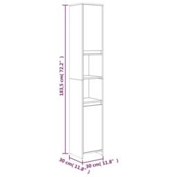 Berkfield Home Stylish Bathroom Cabinet Grey Sonoma 30x30x183.5 cm Engineered Wood - thumbnail 8
