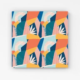 "Warren Reed - Designer Modern Floral Pattern Canvas in Pink - Size: W30"" x H30""" - thumbnail 1