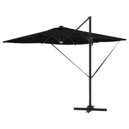 Berkfield Home Cantilever Roma Parasol with LEDs Black 286x285x270 cm Aluminium - Size: 286 x 285 x 270 cm - thumbnail 7