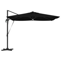 Berkfield Home Cantilever Roma Parasol with LEDs Black 286x285x270 cm Aluminium - Size: 286 x 285 x 270 cm - thumbnail 6