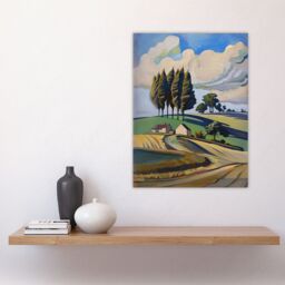 "Artery8 Cotswolds Windy Day Countryside English Landscape Wall Art Print - Size: W24"" x H32""" - thumbnail 4