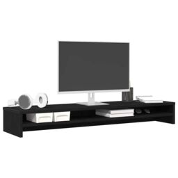 Berkfield Home Monitor Stand Black Oak 100x24x13 cm Engineered Wood - Size: 100 x 24 x 13 cm - thumbnail 4