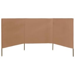 Berkfield Home 3-panel Wind Screen Fabric 400x80 cm Taupe in Beige - thumbnail 3