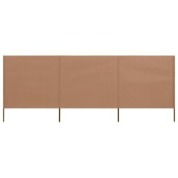 Berkfield Home 3-panel Wind Screen Fabric 400x80 cm Taupe in Beige - thumbnail 1