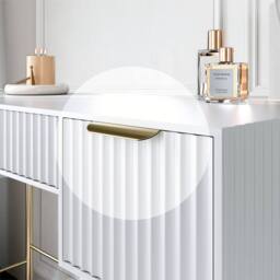 CARME HOME Lara Dressing Table with Elsie LED Mirror-White & Hailey Bouclé Stool in White - thumbnail 3