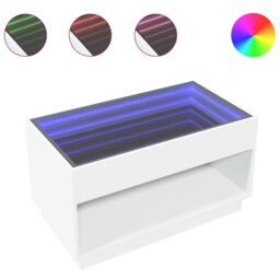 Berkfield Home Coffee Table with Infinity LED White 90x50x50 cm - Size: 90 x 50 x 50 cm - thumbnail 2