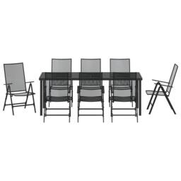 Berkfield Home 9 Piece Garden Dining Set Anthracite Steel - thumbnail 7