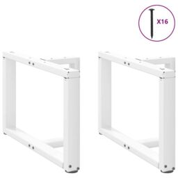 Berkfield Home Coffee Table Legs T-Shaped¬†2 pcs White 70x25x(42-43) cm Steel - thumbnail 3