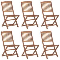 Berkfield Home Durable Folding Outdoor Chairs 6 pcs Solid Acacia Wood in Brown - thumbnail 2