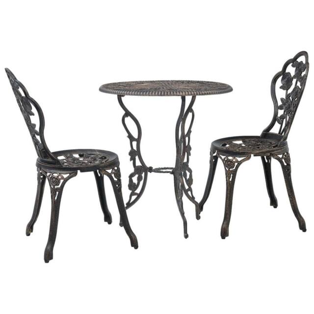 Berkfield Home 3 Piece Bistro Set Cast Aluminium in Brown - image 1