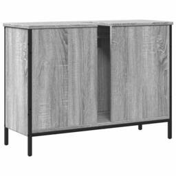 Berkfield Home Sturdy Bathroom Sink Cabinet Grey Sonoma 80x30x60 cm Engineered Wood - Size: 80 x 30 x 60 cm - thumbnail 8