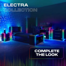 "X Rocker Electra TV Unit for up to 42"" TV's, Shelves & LED Lights in Black" - thumbnail 9