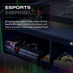 "X Rocker Electra TV Unit for up to 42"" TV's, Shelves & LED Lights in Black" - thumbnail 6