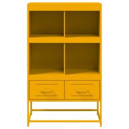 Berkfield Home Highboard Mustard Yellow 68.5x39x111.5 cm Steel - thumbnail 4