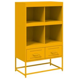 Berkfield Home Highboard Mustard Yellow 68.5x39x111.5 cm Steel - thumbnail 2