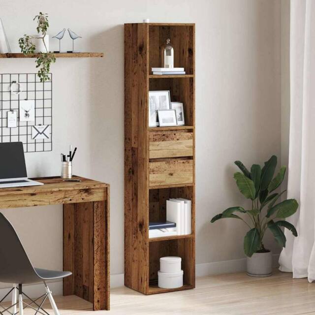 Berkfield Home Modern Book Cabinet Old Wood 36x30x171 cm Engineered Wood in Brown - Size: 36 x 30 x 171 cm - image 1