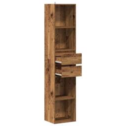 Berkfield Home Modern Book Cabinet Old Wood 36x30x171 cm Engineered Wood in Brown - Size: 36 x 30 x 171 cm - thumbnail 7