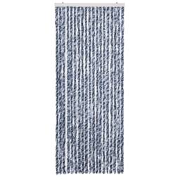 Berkfield Home Insect Curtain Blue, White & Silver 56x185 cm Chenille - thumbnail 3