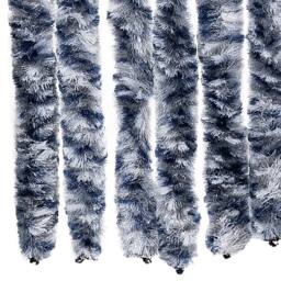 Berkfield Home Insect Curtain Blue, White & Silver 56x185 cm Chenille - thumbnail 5
