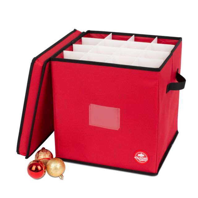 Christmas Village Collapsible Christmas Bauble Storage Bag - Red - image 1