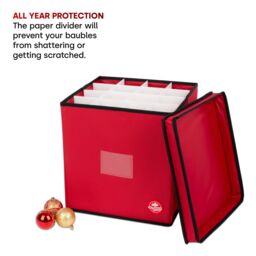 Christmas Village Collapsible Christmas Bauble Storage Bag - Red - thumbnail 4