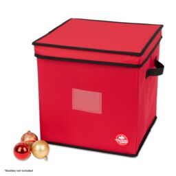 Christmas Village Collapsible Christmas Bauble Storage Bag - Red - thumbnail 2