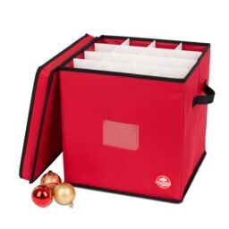Christmas Village Collapsible Christmas Bauble Storage Bag - Red - thumbnail 1