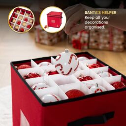 Christmas Village Collapsible Christmas Bauble Storage Bag - Red - thumbnail 5