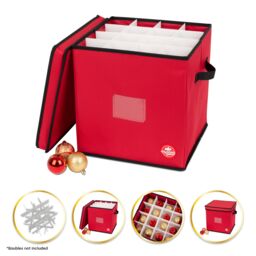 Christmas Village Collapsible Christmas Bauble Storage Bag - Red - thumbnail 8