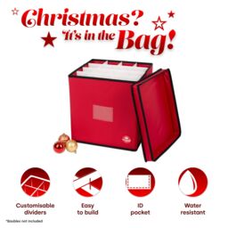 Christmas Village Collapsible Christmas Bauble Storage Bag - Red - thumbnail 6