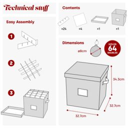 Christmas Village Collapsible Christmas Bauble Storage Bag - Red - thumbnail 9