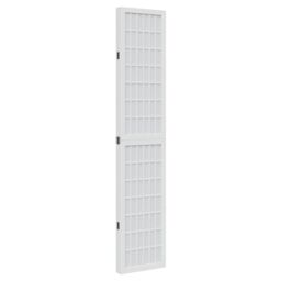 Berkfield Home Room Divider 4 Panels White Solid Wood Paulownia - thumbnail 5