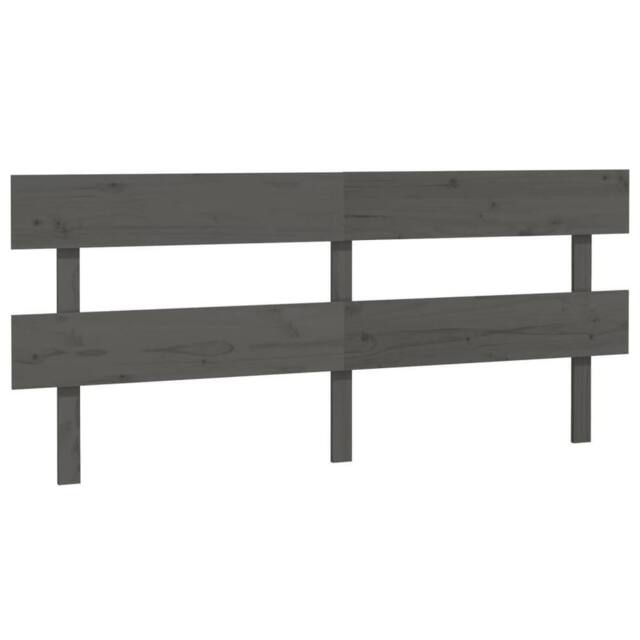Berkfield Home Bed Headboard Grey 204x3x81 cm Solid Wood Pine - Size: 204 x 3 x 81 cm - image 1
