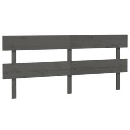 Berkfield Home Bed Headboard Grey 204x3x81 cm Solid Wood Pine - Size: 204 x 3 x 81 cm - thumbnail 1