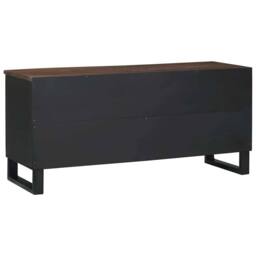 Berkfield Home TV Cabinet - 100 x 33.5 x 46 cm, made from solid mango wood in Brown - Size: 100 x 33.5 x 46 cm - thumbnail 5